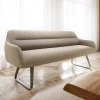 EsszimmerbankTaya-Flex 200 cm Bouclé Schlamm Kufengestell flach Effektfinish Titan Taschenfederkern Sofort versandfertig