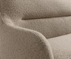 EsszimmerbankTaya-Flex 300 cm Bouclé Schlamm Kufengestell flach Edelstahl Taschenfederkern Sofort versandfertig