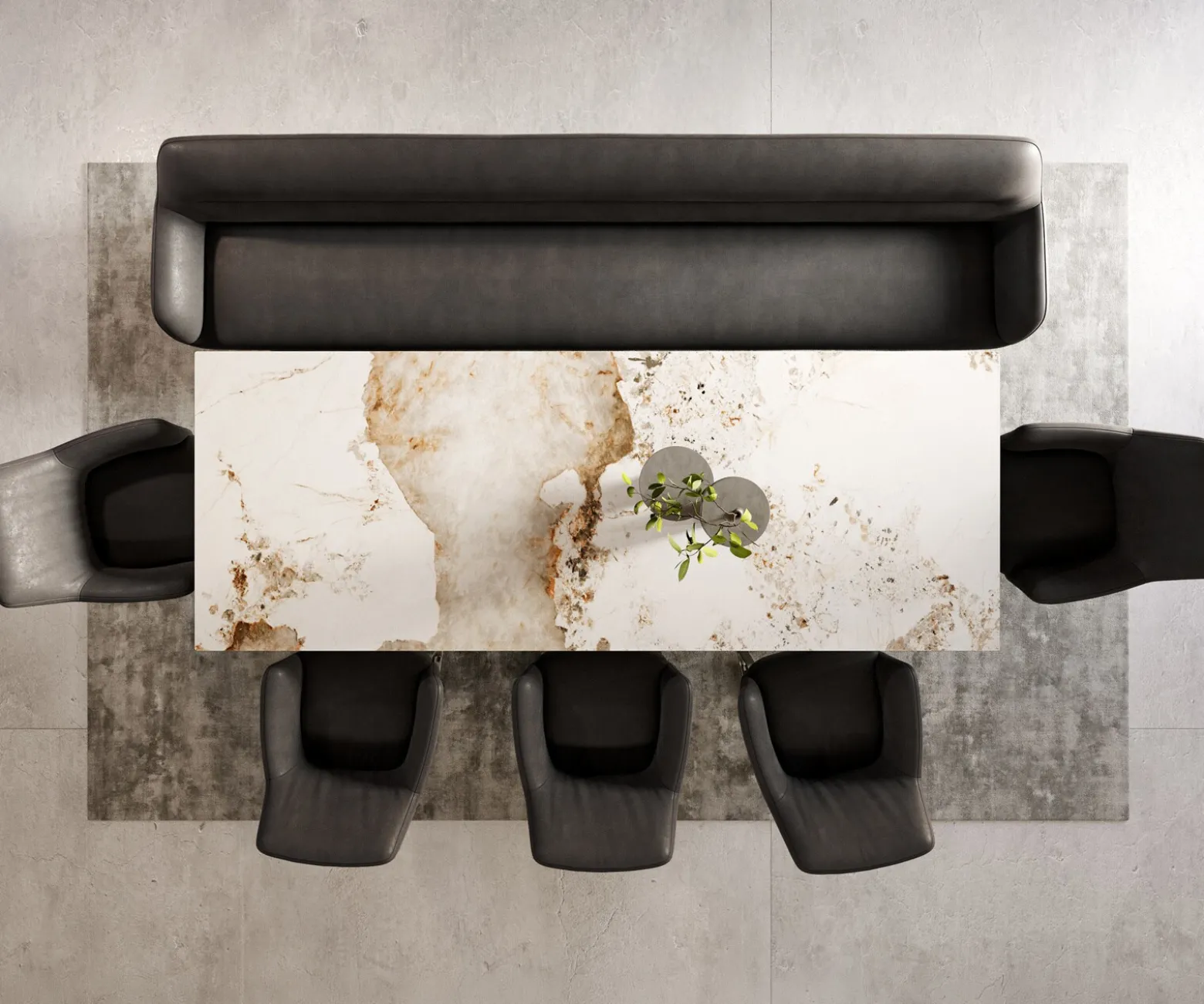 EsszimmerbankTaya-Flex 300 cm Mikrofaser Anthrazit Vintage Kreuzgestell kantig Effektfinish Titan Taschenfederkern Sofort versandfertig
