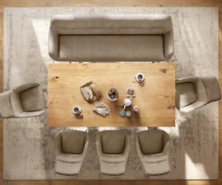 EsszimmerbankTaya-Flex 200 cm Mikrofaser Beige Vintage Kufengestell flach Effektfinish Titan Taschenfederkern Sofort versandfertig