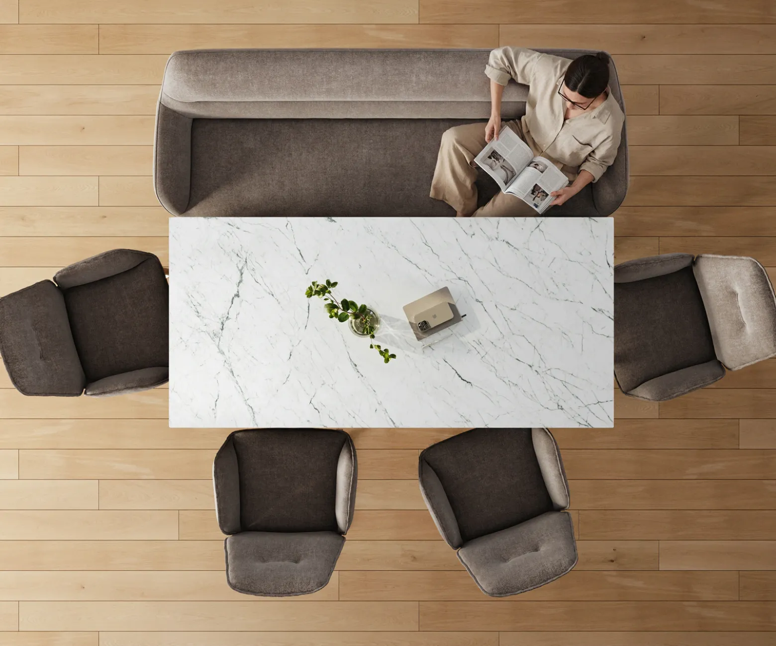 EsszimmerbankTaya-Flex 200 cm Strukturstoff Soft Taupe Kreuzgestell kantig Schwarz Taschenfederkern Sofort versandfertig