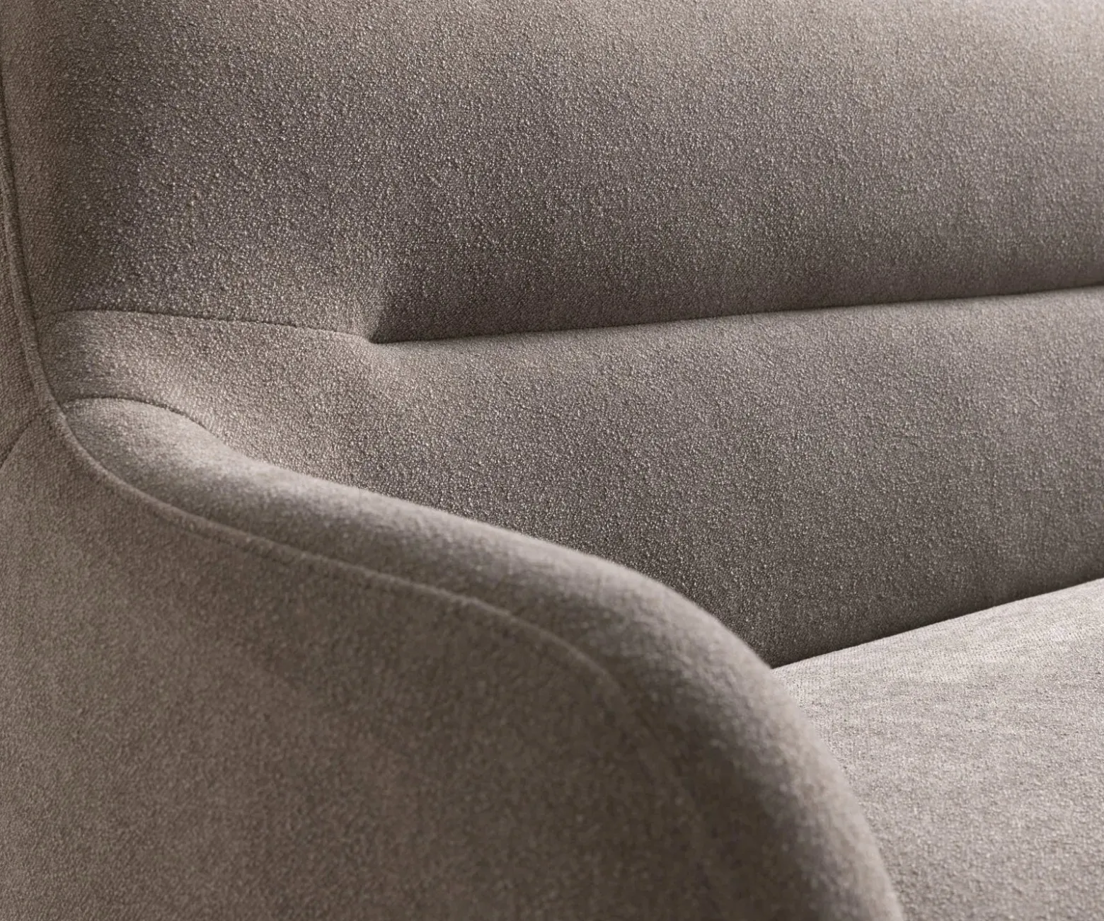 EsszimmerbankTaya-Flex 300 cm Strukturstoff Soft Taupe Kufengestell flach Schwarz Taschenfederkern Sofort versandfertig