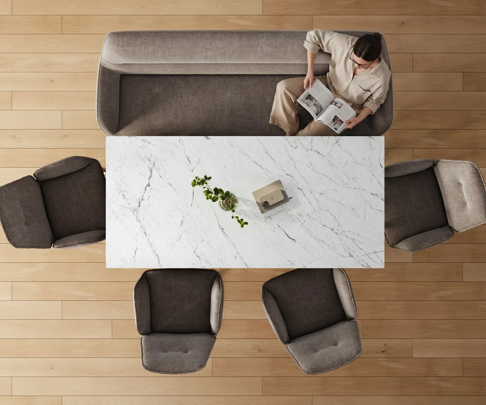 EsszimmerbankTaya-Flex 200 cm Strukturstoff Soft Taupe Kufengestell flach Edelstahl Taschenfederkern Sofort versandfertig