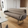 EsszimmerbankTaya-Flex 200 cm Strukturstoff Soft Taupe Kufengestell flach Effektfinish Titan Taschenfederkern Sofort versandfertig