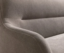 EsszimmerbankTaya-Flex 300 cm Strukturstoff Soft Taupe Kufengestell flach Edelstahl Taschenfederkern Sofort versandfertig