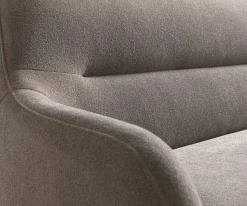EsszimmerbankTaya-Flex 300 cm Strukturstoff Soft Taupe Kufengestell flach Effektfinish Titan Taschenfederkern Sofort versandfertig