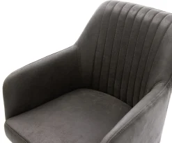 EsszimmerstuhlGreg-Flex Mikrofaser Anthrazit Vintage Kreuzgestell kantig Schwarz Taschenfederkern Sofort versandfertig