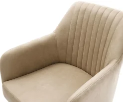 EsszimmerstuhlGreg-Flex Mikrofaser Beige Vintage Kreuzgestell breit Edelstahl Taschenfederkern Sofort versandfertig