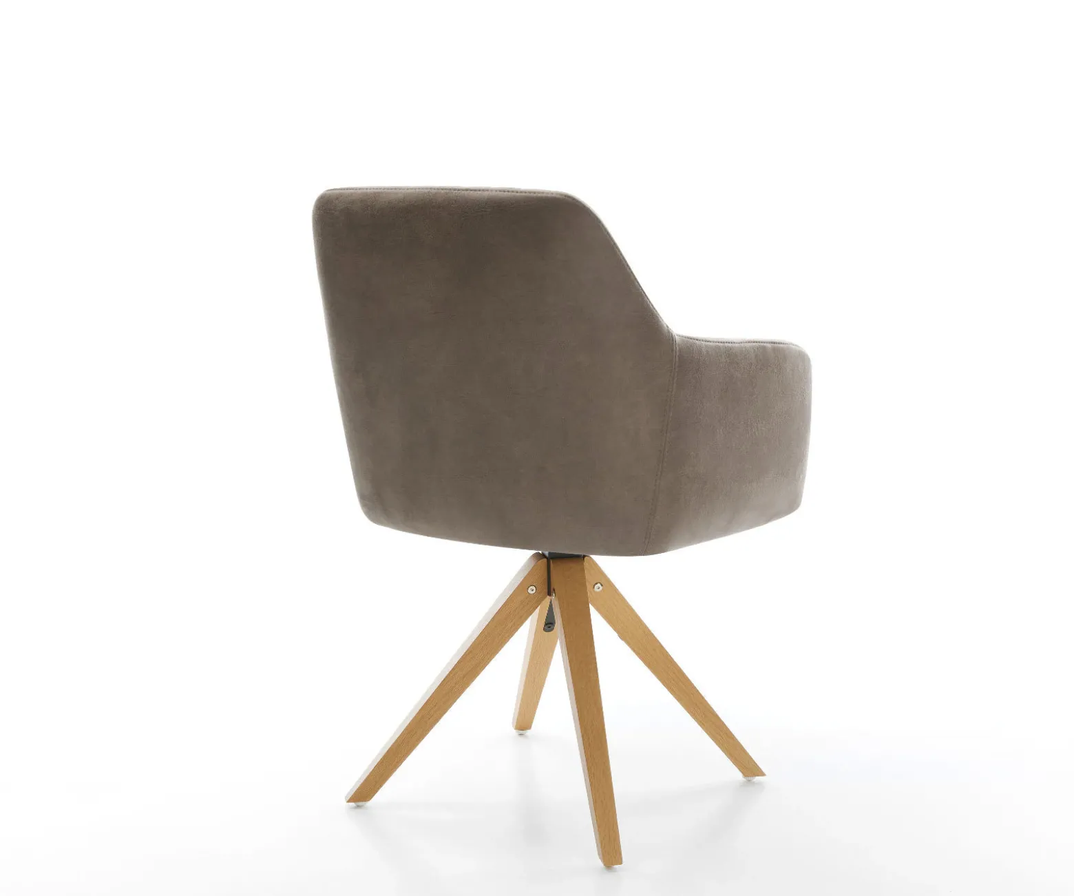 EsszimmerstuhlGreg-Flex Mikrofaser Taupe Vintage Holzgestell kantig Natur 360° drehbar Taschenfederkern Versandfertig ca. 28.10.26