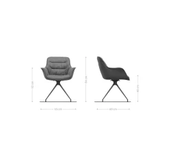 EsszimmerstuhlKaira-Flex Bouclé Soft Beige Kreuzgestell konisch Schwarz Sofort versandfertig