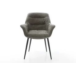 EsszimmerstuhlKaira-Flex Bouclé Soft Schlamm 4-Fuß konisch Schwarz Sofort versandfertig