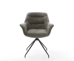 EsszimmerstuhlKaira-Flex Bouclé Soft Schlamm Kreuzgestell konisch Schwarz Sofort versandfertig