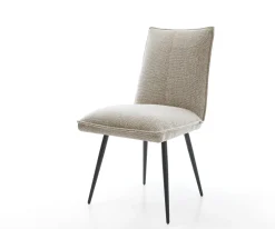 EsszimmerstuhlLelio-Flex Webstoff Soft Beige 4-Fuß konisch Schwarz Taschenfederkern Sofort versandfertig