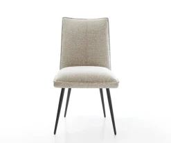 EsszimmerstuhlLelio-Flex Webstoff Soft Beige 4-Fuß konisch Schwarz Taschenfederkern Sofort versandfertig