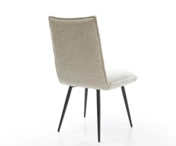 EsszimmerstuhlLelio-Flex Webstoff Soft Beige 4-Fuß konisch Schwarz Taschenfederkern Sofort versandfertig