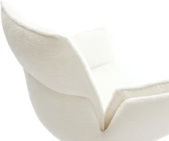 EsszimmerstuhlNela-Flex Bouclé Soft Beige Kreuzgestell konisch Edelstahl Sofort versandfertig