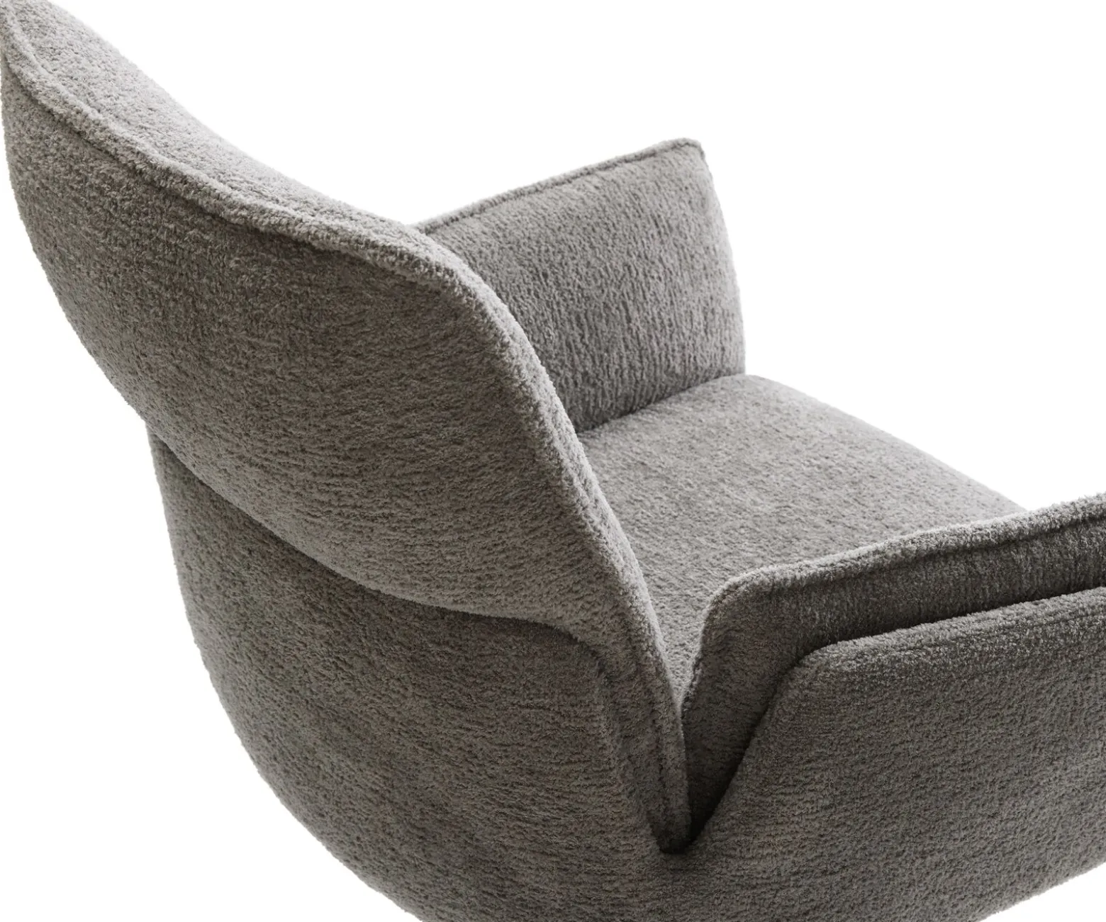 EsszimmerstuhlNela-Flex Bouclé Soft Schlamm Kreuzgestell konisch Schwarz Sofort versandfertig