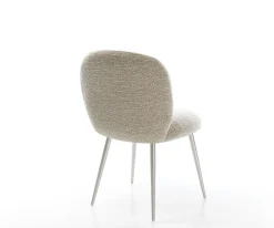 EsszimmerstuhlNube-Flex Webstoff Soft Beige 4-Fuß konisch Edelstahl Taschenfederkern Sofort versandfertig