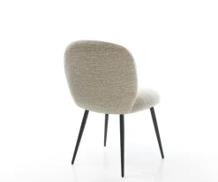 EsszimmerstuhlNube-Flex Webstoff Soft Beige 4-Fuß konisch Schwarz Taschenfederkern Sofort versandfertig