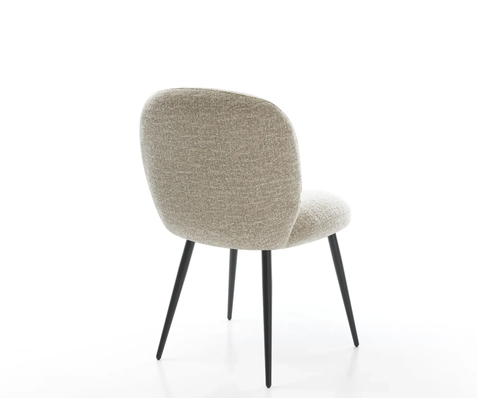 EsszimmerstuhlNube-Flex Webstoff Soft Beige 4-Fuß konisch Schwarz Taschenfederkern Sofort versandfertig