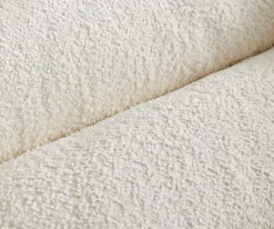 EsszimmerstuhlPejo-Flex Bouclé Weiß Kreuzgestell kantig Schwarz Taschenfederkern Sofort versandfertig