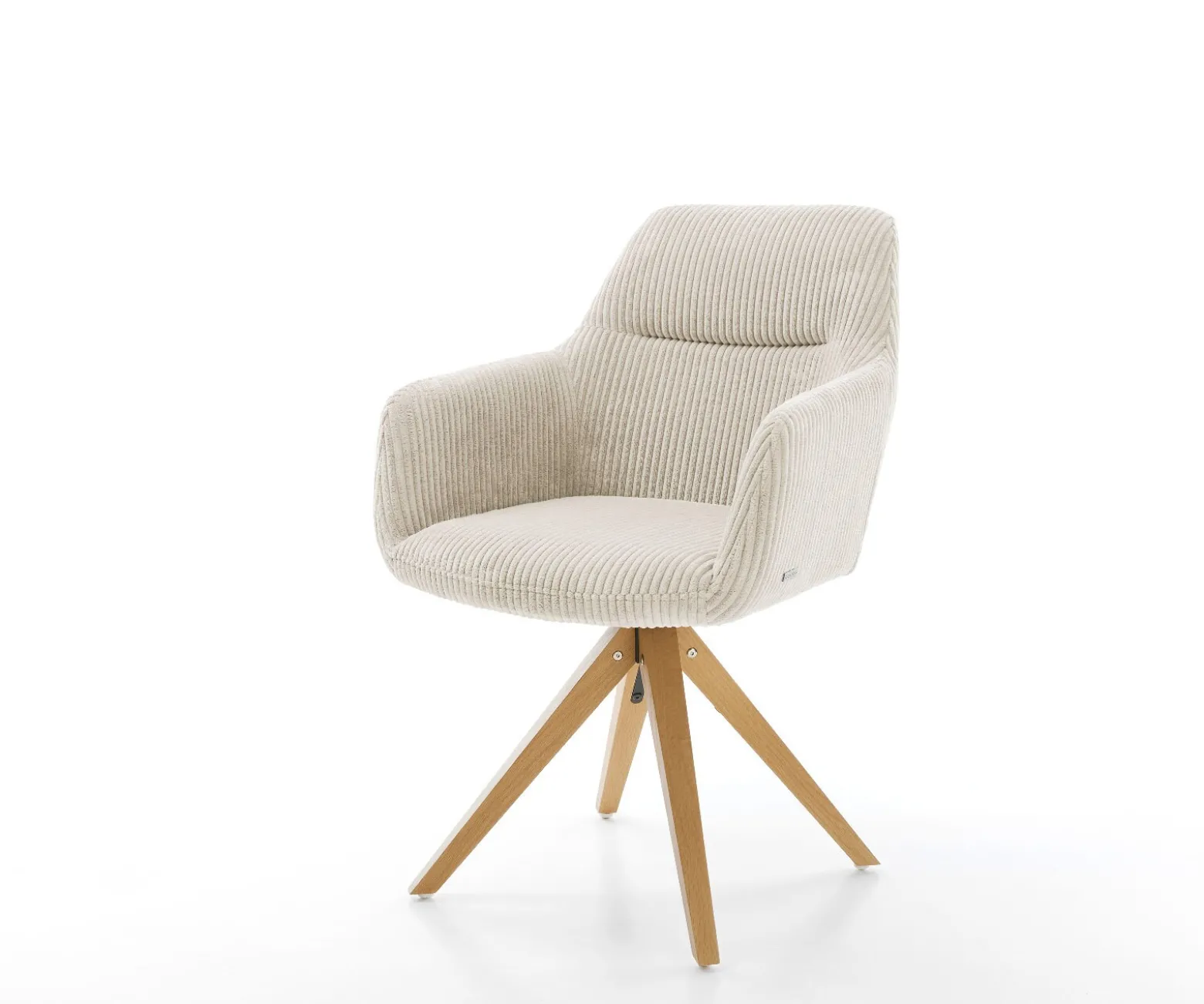 EsszimmerstuhlPejo-Flex Cord Beige Holzgestell kantig Natur 360° drehbar Taschenfederkern Versandfertig ca. 28.10.26