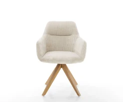 EsszimmerstuhlPejo-Flex Cord Beige Holzgestell kantig Natur 360° drehbar Taschenfederkern Versandfertig ca. 28.10.26