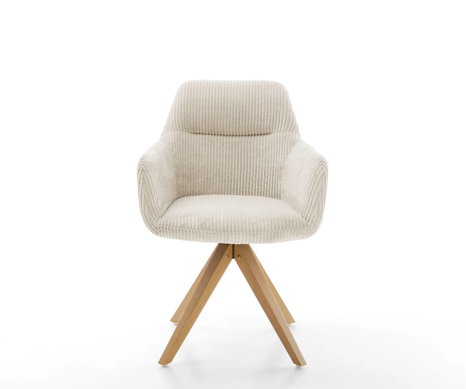 EsszimmerstuhlPejo-Flex Cord Beige Holzgestell kantig Natur 360° drehbar Taschenfederkern Versandfertig ca. 28.10.26