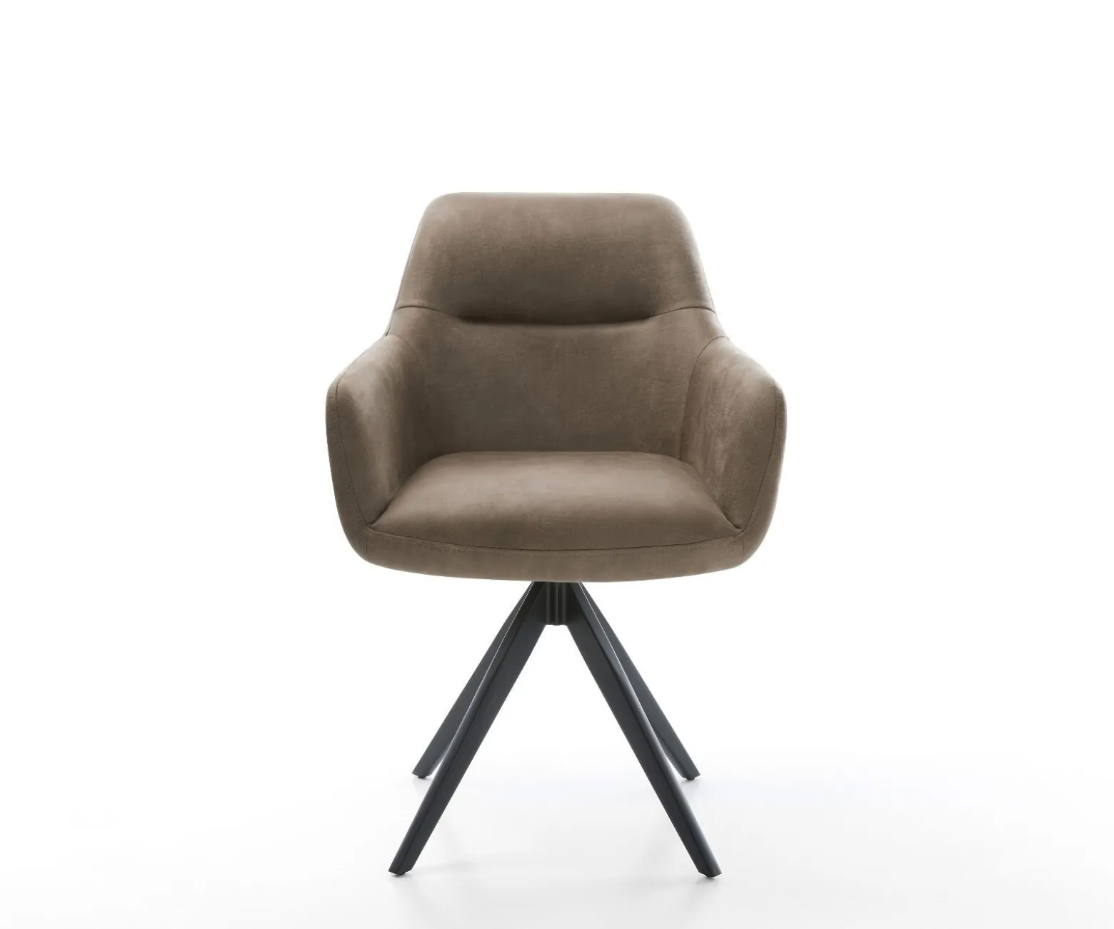 EsszimmerstuhlPejo-Flex Mikrofaser Taupe Vintage Kreuzgestell kantig Schwarz Taschenfederkern Sofort versandfertig