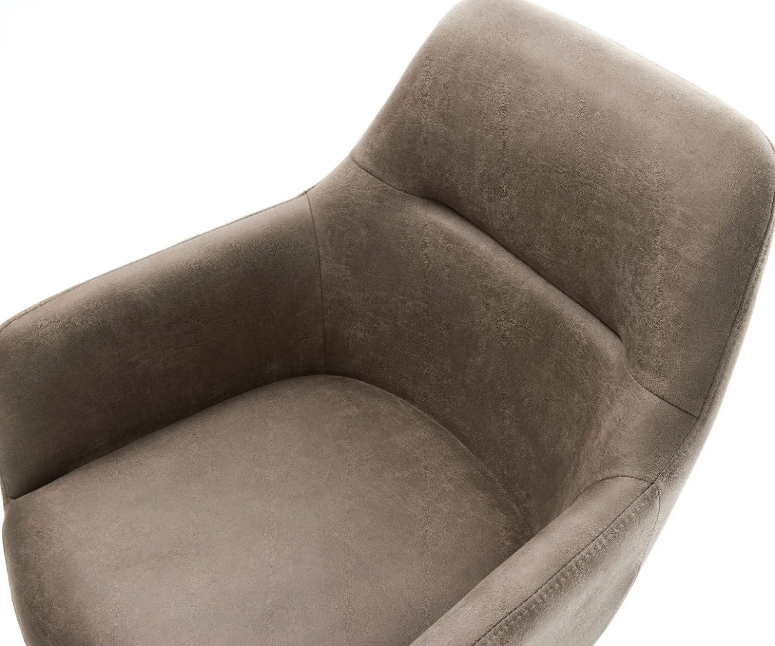 EsszimmerstuhlPejo-Flex Mikrofaser Taupe Vintage Kreuzgestell konisch Edelstahl Taschenfederkern Sofort versandfertig