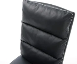 EsszimmerstuhlPela-Flex Echt-Leder Schwarz Kreuzgestell konisch Schwarz Taschenfederkern Sofort versandfertig