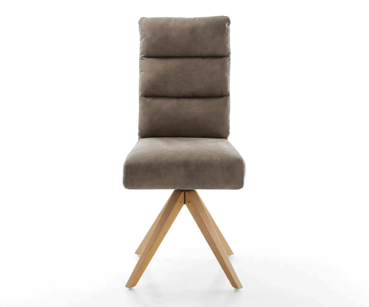 EsszimmerstuhlPela-Flex Mikrofaser Taupe Vintage Holzgestell kantig Natur 360° drehbar Taschenfederkern Versandfertig ca. 28.10.26