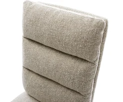 EsszimmerstuhlPela-Flex Webstoff Soft Beige Kufengestell Schwarz Taschenfederkern Sofort versandfertig