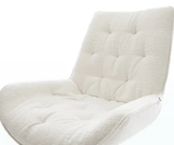 EsszimmerstuhlTaimi-Flex Bouclé Soft Beige Kufengestell Edelstahl Sofort versandfertig