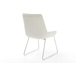 EsszimmerstuhlTaimi-Flex Bouclé Soft Beige Kufengestell Edelstahl Sofort versandfertig
