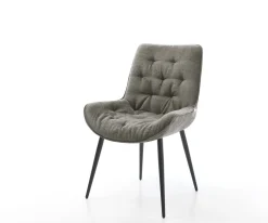 EsszimmerstuhlTaimi-Flex Bouclé Soft Schlamm 4-Fuß konisch Schwarz Sofort versandfertig