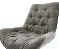 EsszimmerstuhlTaimi-Flex Bouclé Soft Schlamm 4-Fuß konisch Schwarz Sofort versandfertig