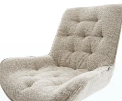 EsszimmerstuhlTaimi-Flex Webstoff Soft Beige 4-Fuß konisch Schwarz Sofort versandfertig