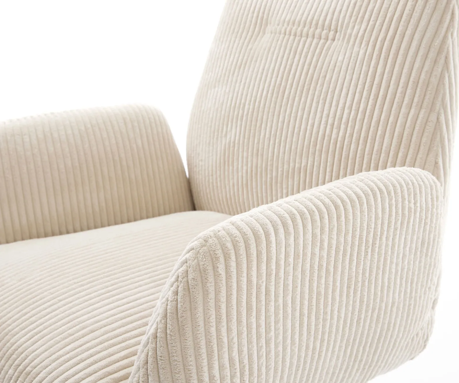EsszimmerstuhlZoa-Flex Cord Beige Kreuzgestell konisch Edelstahl Taschenfederkern Sofort versandfertig