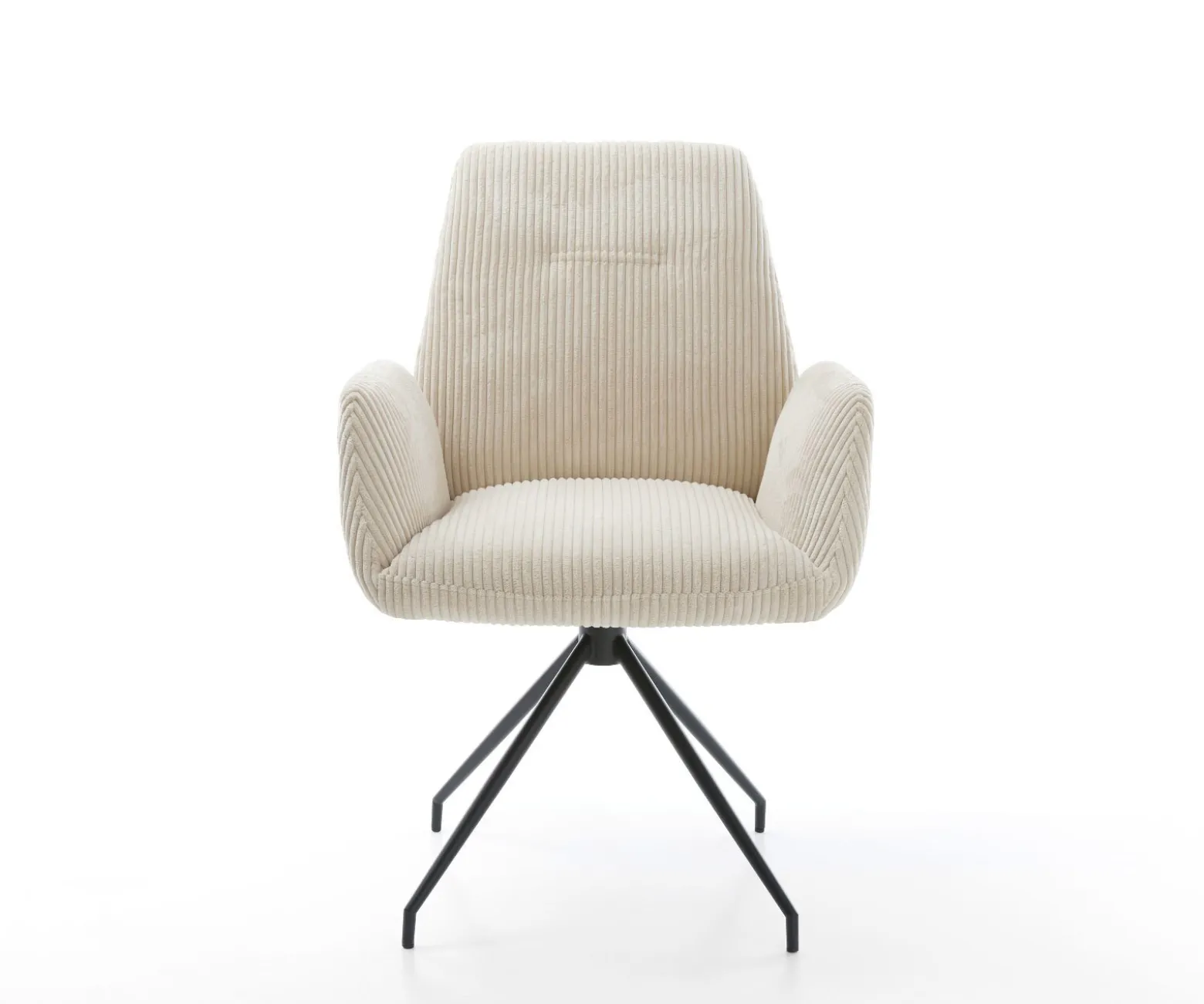 EsszimmerstuhlZoa-Flex Cord Beige Kreuzgestell konisch Schwarz Taschenfederkern Sofort versandfertig