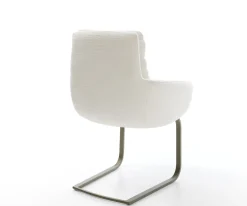 FreischwingerAbelia-Flex mit Armlehnen Bouclé Soft Beige Freischwinger flach Effektfinish Titan Sofort versandfertig