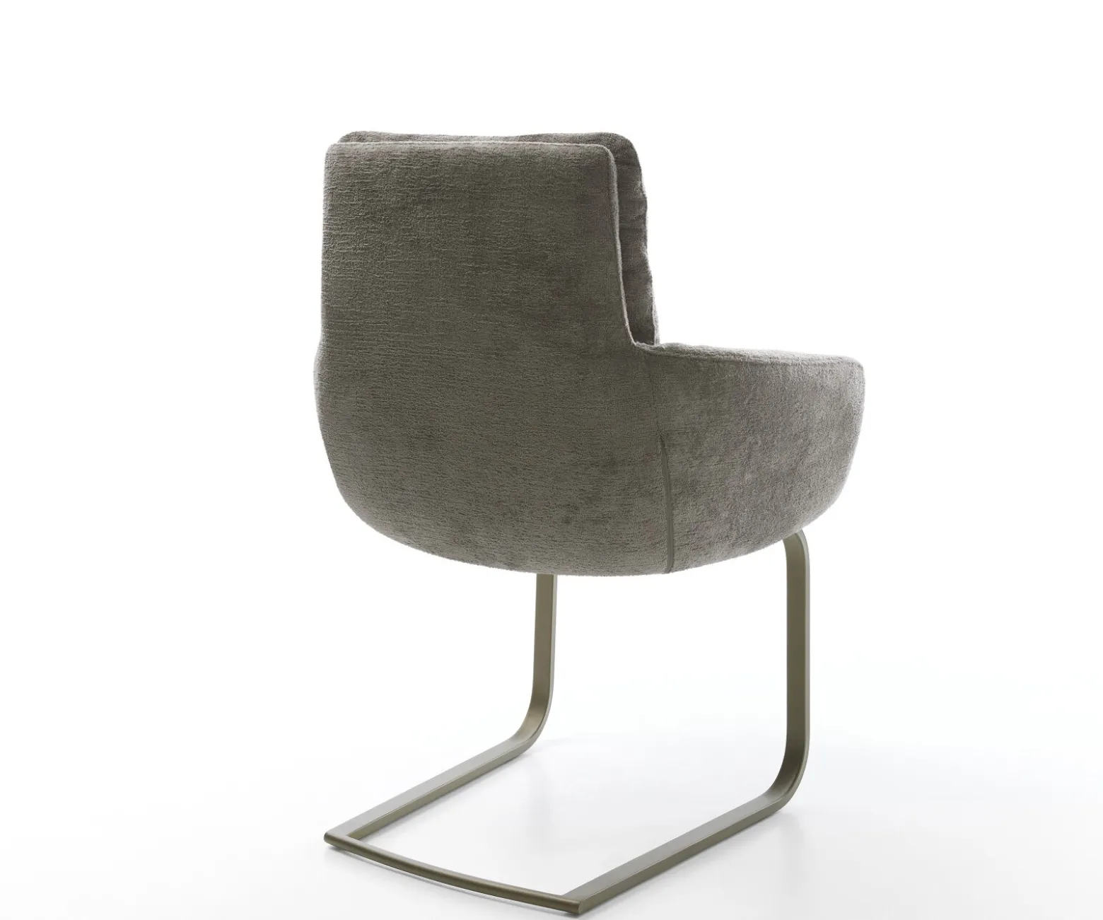 FreischwingerAbelia-Flex mit Armlehnen Bouclé Soft Schlamm Freischwinger flach Effektfinish Titan Sofort versandfertig
