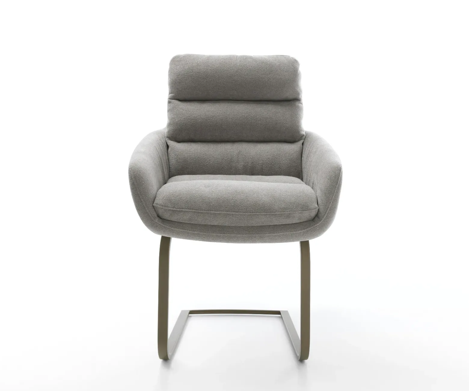 FreischwingerAbelia-Flex mit Armlehnen Strukturstoff Soft Grau Freischwinger flach Effektfinish Titan Sofort versandfertig