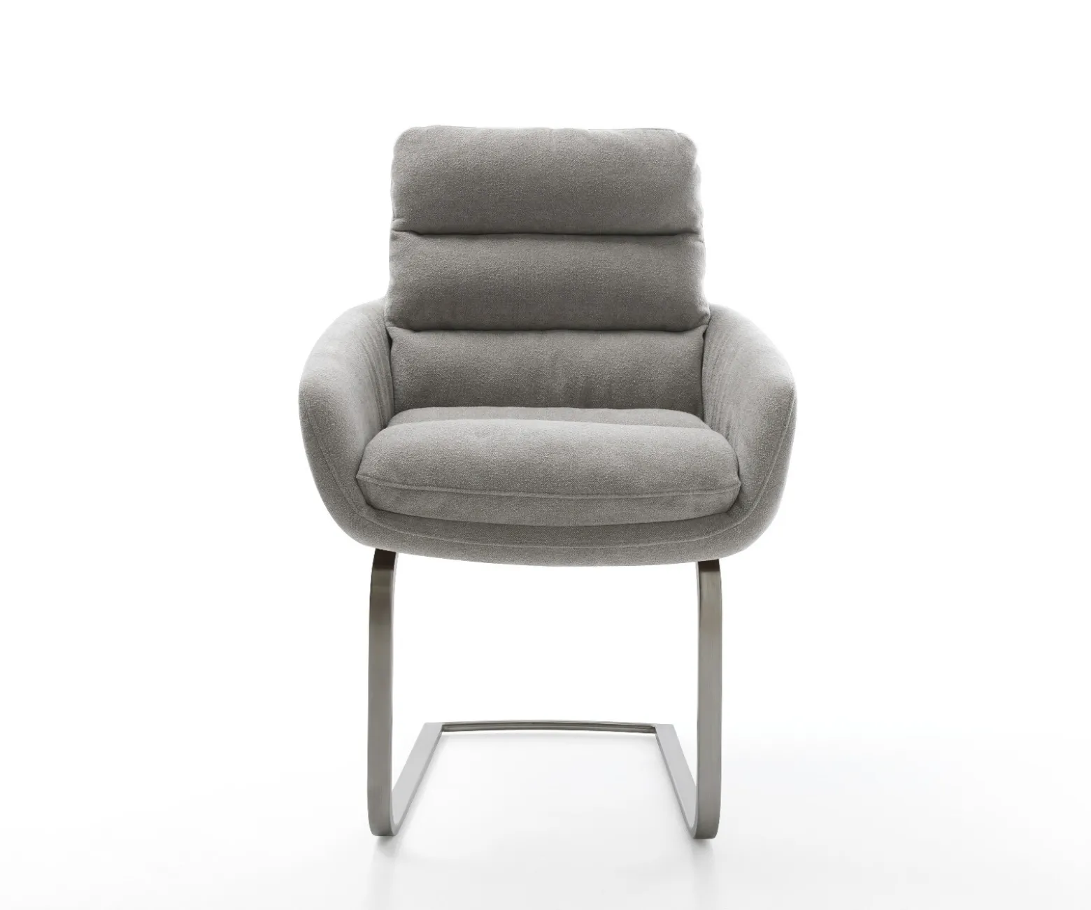 FreischwingerAbelia-Flex mit Armlehnen Strukturstoff Soft Grau Freischwinger flach Graphit Sofort versandfertig