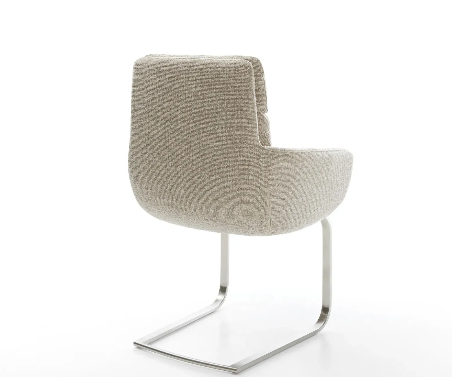 FreischwingerAbelia-Flex mit Armlehnen Webstoff Soft Beige Freischwinger flach Edelstahl Sofort versandfertig