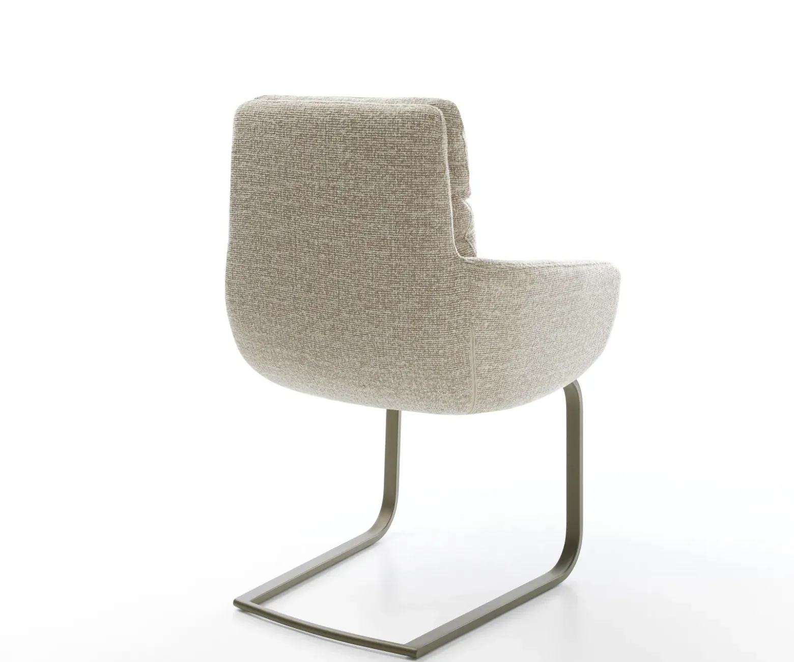 FreischwingerAbelia-Flex mit Armlehnen Webstoff Soft Beige Freischwinger flach Effektfinish Titan Sofort versandfertig