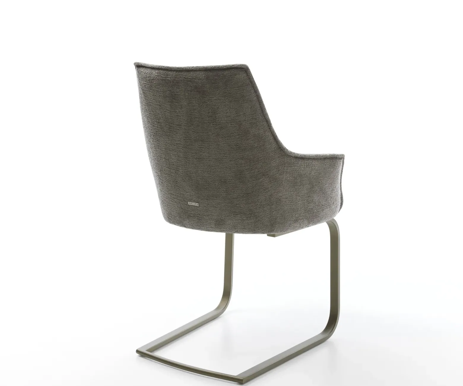 FreischwingerAlja-Flex mit Armlehnen Bouclé Soft Schlamm Freischwinger flach Effektfinish Titan Taschenfederkern Sofort versandfertig