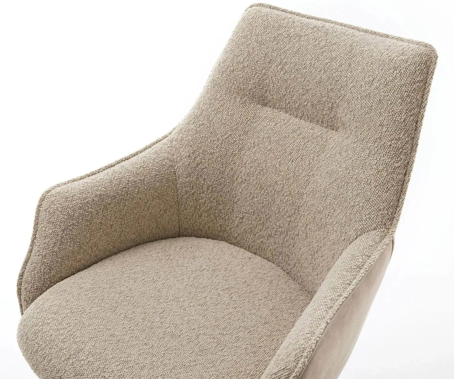 FreischwingerAlja-Flex mit Armlehnen Materialmix Schlamm Freischwinger flach Effektfinish Titan Taschenfederkern Sofort versandfertig