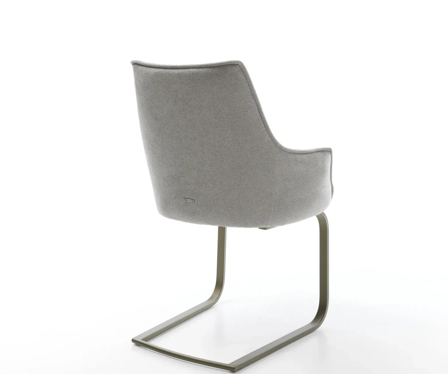 FreischwingerAlja-Flex mit Armlehnen Strukturstoff Soft Grau Freischwinger flach Effektfinish Titan Taschenfederkern Sofort versandfertig
