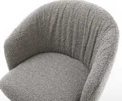 FreischwingerCaja-Flex mit Armlehnen Bouclé Silbergrau Freischwinger flach Effektfinish Titan Taschenfederkern Sofort versandfertig